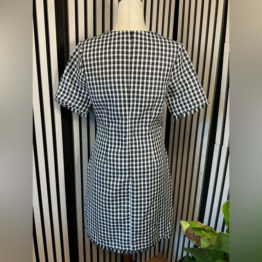 NWT Tahari Black and White Checkered Mini Dress Sz 8 - Picture 5 of 5
